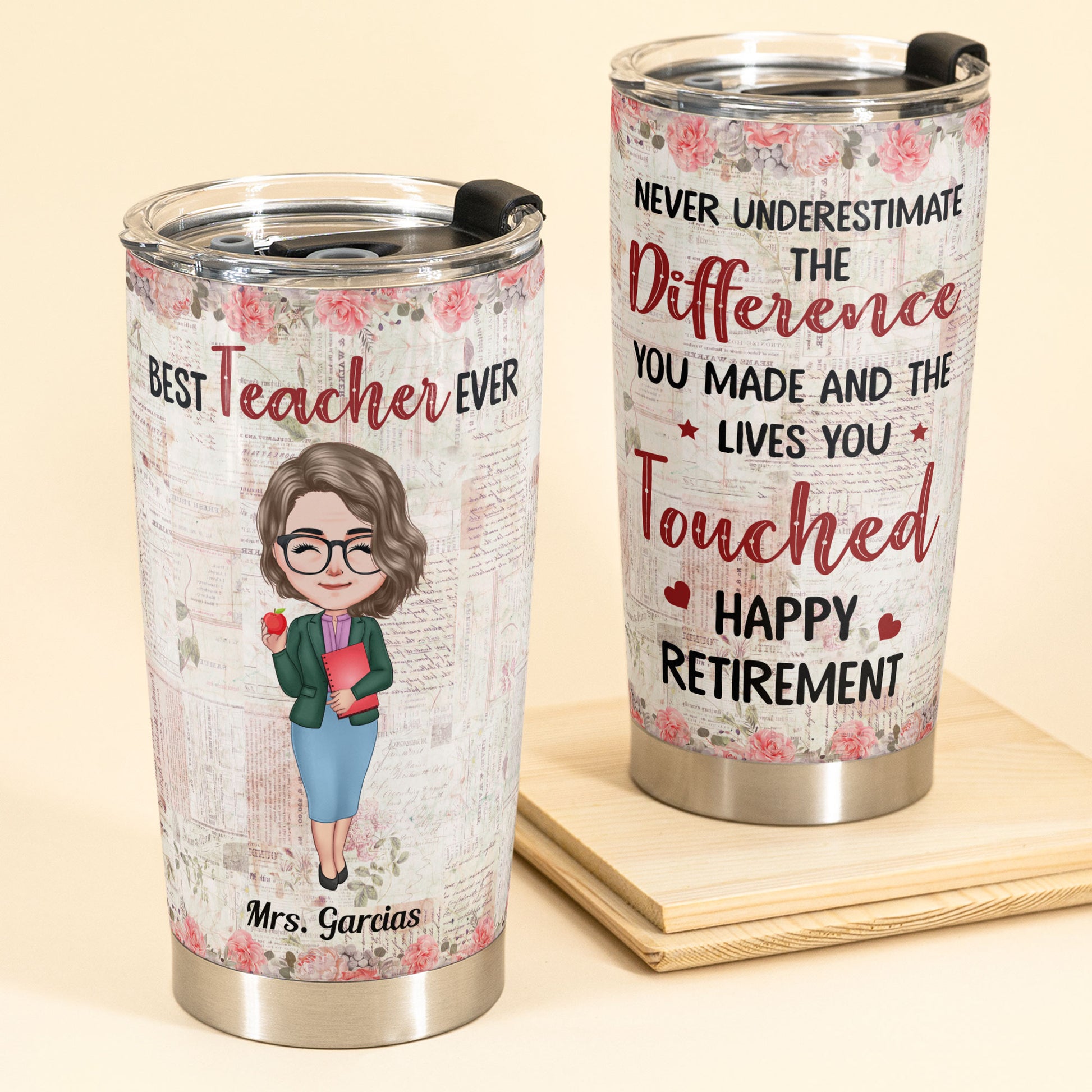 Happy Retirement To The Best Teacher Ever - Personalized Tumbler
