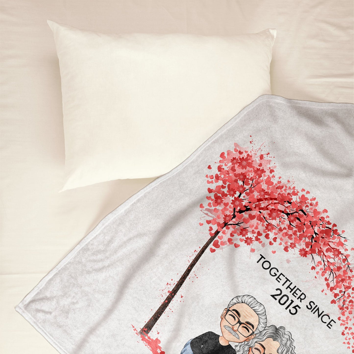 Happy Together - Personalized Blanket - Birthday Anniversary Gift For Husband, Wife, Girlfriend, Boyfriend