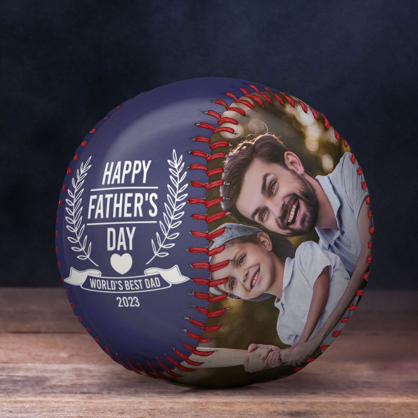 Happy Father's Day To The World's Best Dad - Personalized Photo Baseball