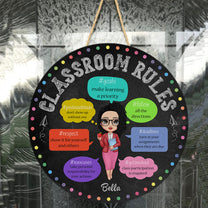 Hashtags Classroom Rules - Personalized Wood Sign - Back To School Gift For Teachers, Besties - Gift From Students, Coworkers, Colleagues