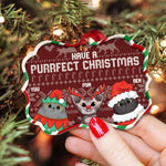Have A Purrfect Christmas - Personalized Aluminum Ornament - Home decor, Loving, Christmas Gift For Cat Lovers, Cat Owners