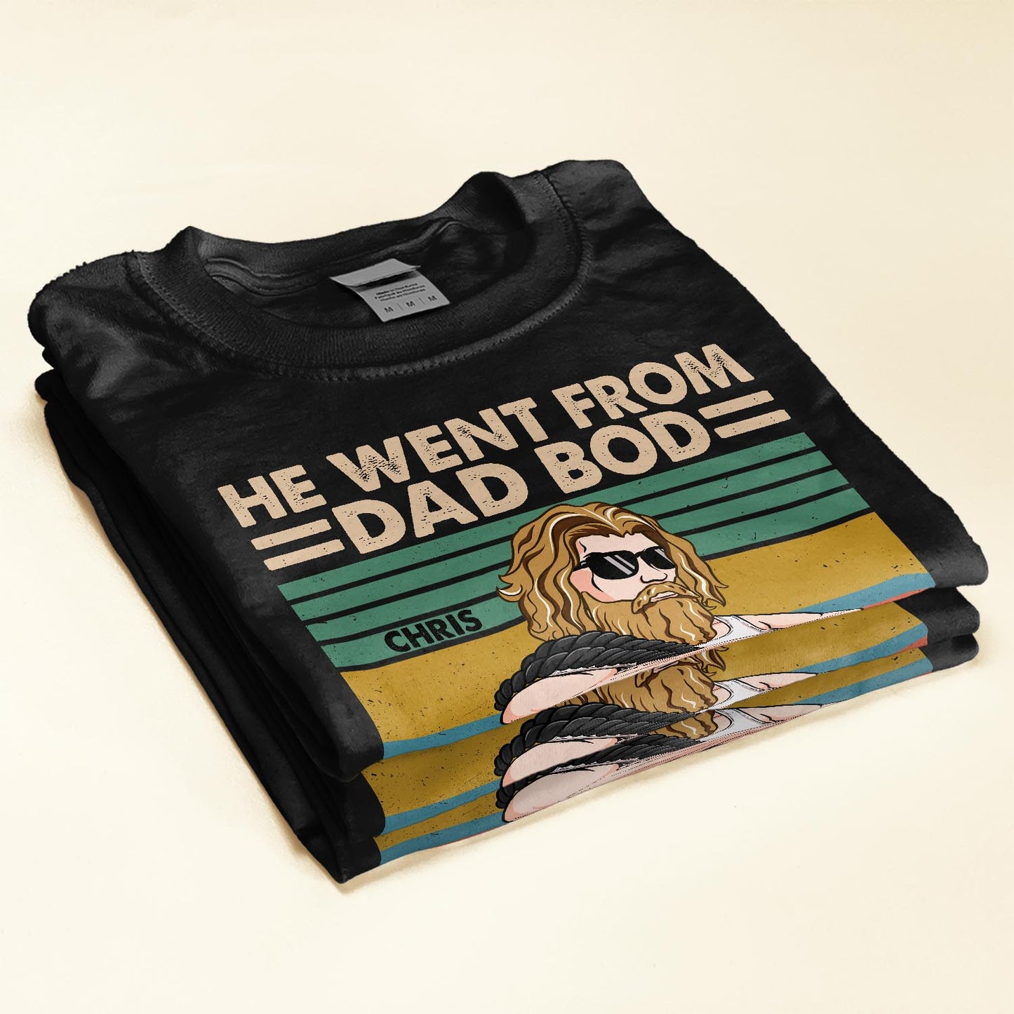 He Went From Dad Bod To God Bod - Personalized Shirt - Father's Day, Birthday, Funny  Gift For Dad, Father, Him, Gym Dad, Gym Lover