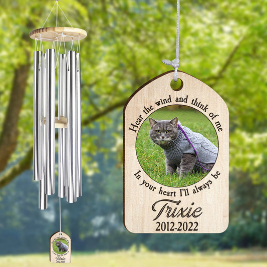 Hear The Wind And Think Of Me - Personalized Photo Wind Chimes