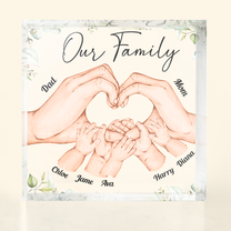 Heart Holding Hands Parents - Custom Shaped Square-Shaped Acrylic Plaque