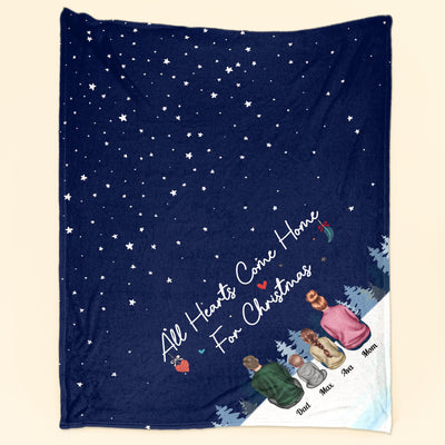 Hearts Come Home For Christmas - Personalized Blanket