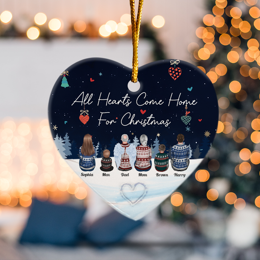 Hearts Come Home - Personalized Heart Shaped Ceramic Ornament