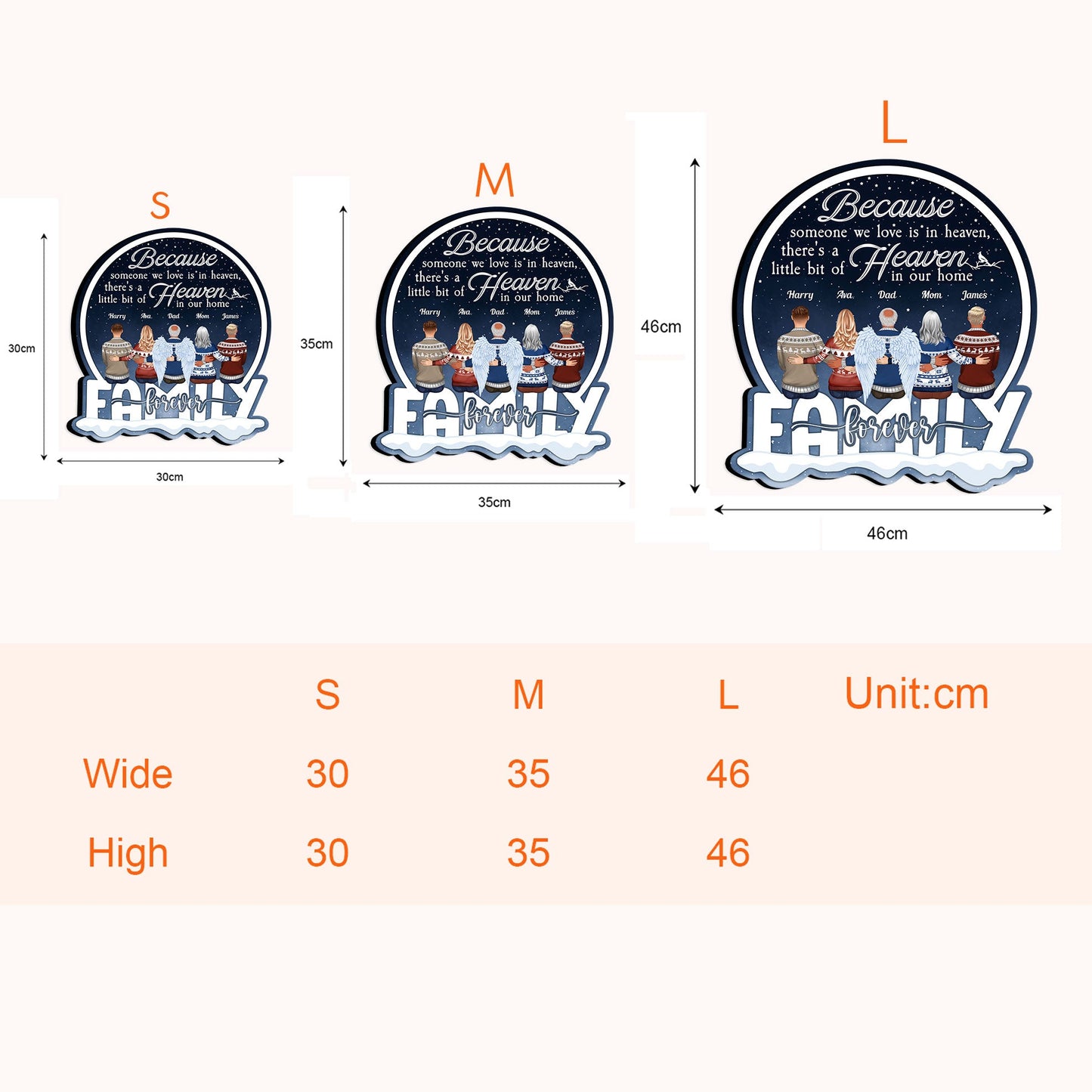 Heaven In Our Home - Personalized Custom Shaped Wood Sign