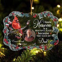 Heaven Is A Beautiful Place - Personalized Acrylic Ornament - Memorial Gift For Family, Remembrance, Grief Gift, Sympathy Gift
