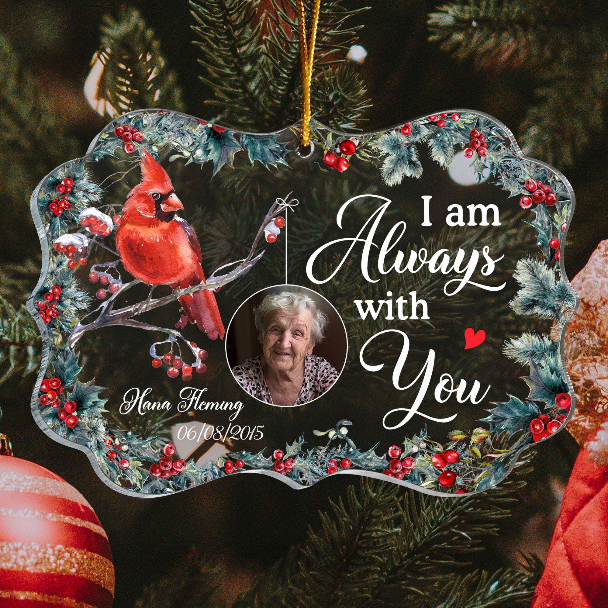 Heaven Is A Beautiful Place - Personalized Acrylic Ornament - Memorial Gift For Family, Remembrance, Grief Gift, Sympathy Gift