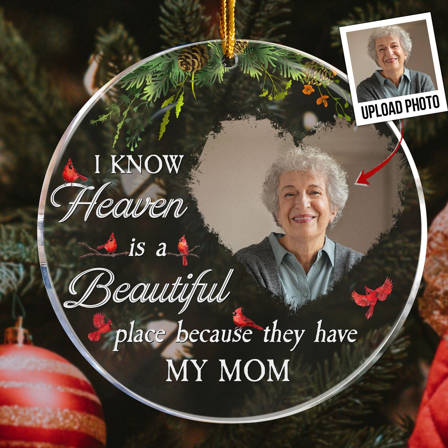 Heaven Is A Beautiful Place - Personalized Acrylic Photo Ornament