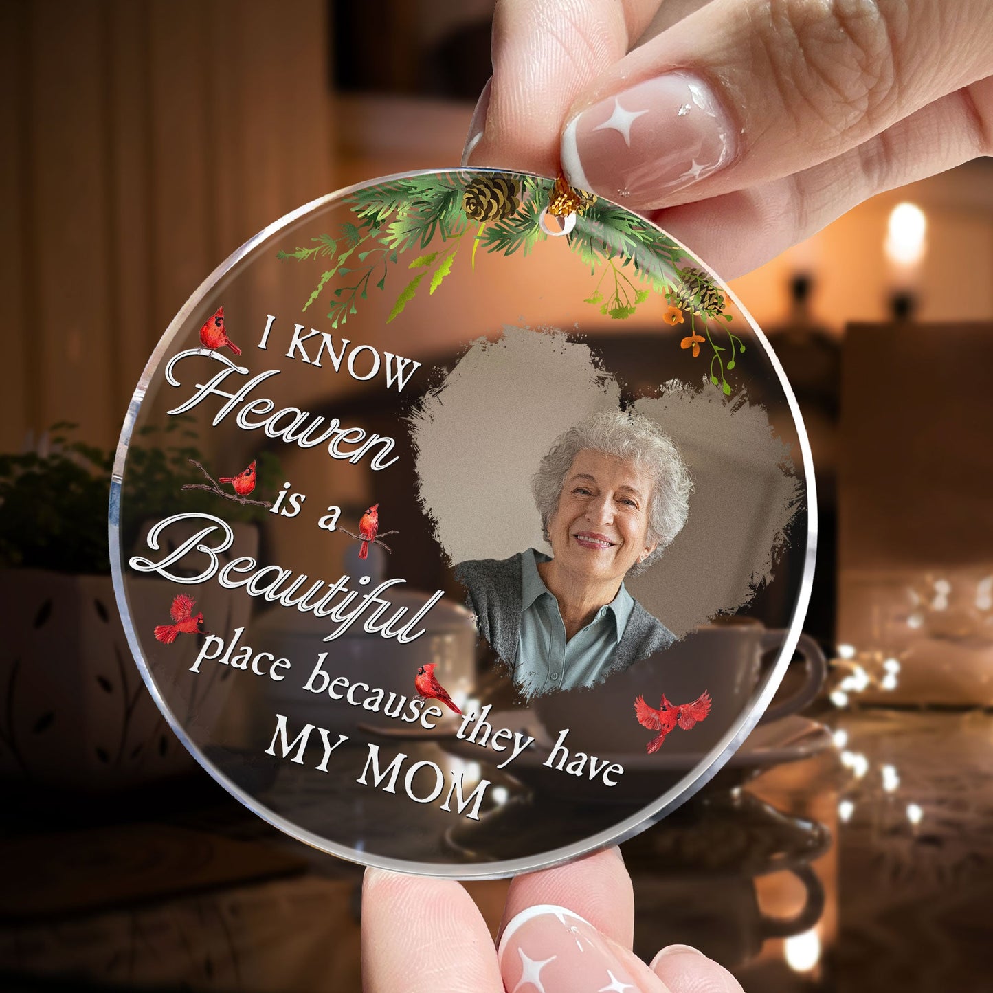 Heaven Is A Beautiful Place - Personalized Acrylic Photo Ornament