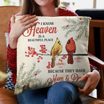 Heaven Is A Beautiful Place - Personalized Pillow (Insert Included) - Memorial Gift For Family, Remembrance, Grief Gift, Sympathy Gift