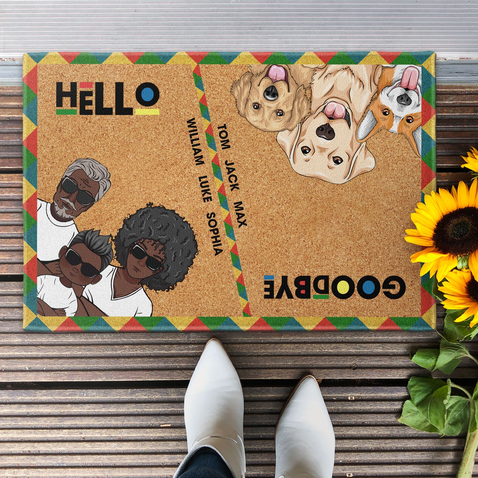 Hello Goodbye - Personalized Doormat
