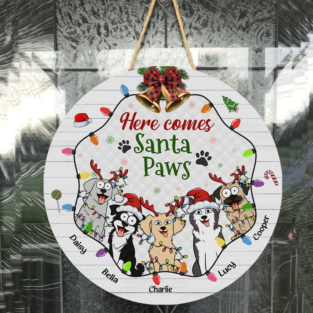 Here Comes Santa Paws - Personalized Wood Sign