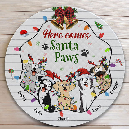 Here Comes Santa Paws - Personalized Wood Sign