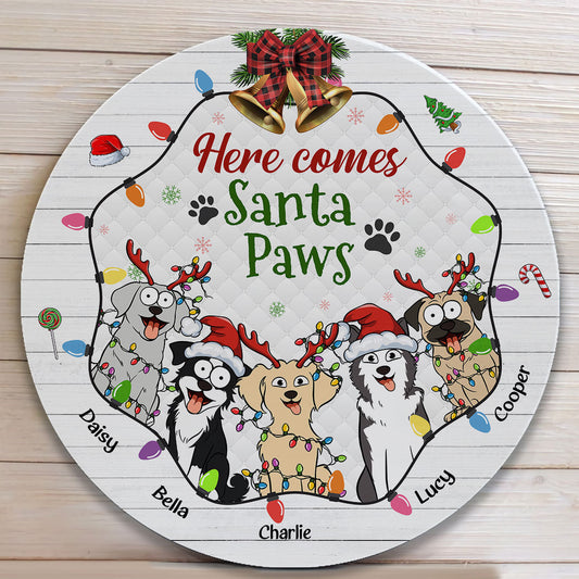 Here Comes Santa Paws - Personalized Wood Sign