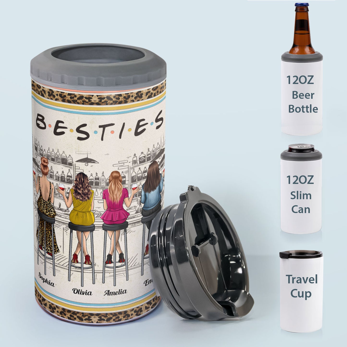 Here's To Another Year Of Us - Personalized Can Cooler - Birthday, Funny Gift For Besties, Friends, Soul Sisters, BFFs