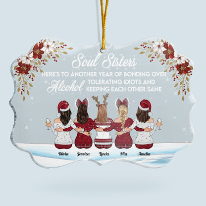 Here's To Another Year Of Bonding Over Alcohol - Personalized Friends Ornament - Gift For Friend