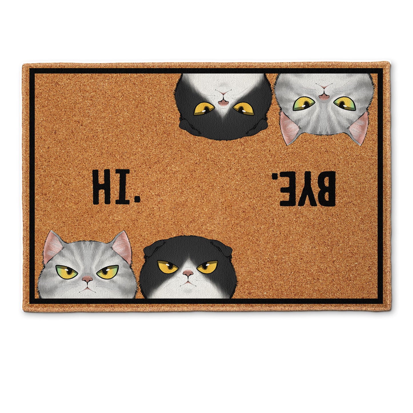 Hi Bye Cat Doormat Housewarming Gift Welcome Door Mat Personalized