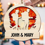 Hiking Couple Best Gifts For Hikers - Personalized Suncatcher Ornament