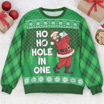 Ho Ho Hole In One - Personalized Photo Ugly Sweater