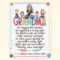 Hold This Blanket When You're Feeling Low - Personalized Blanket - Birthday, New Year, Christmas Gift For Grandma, Nana, Gigi