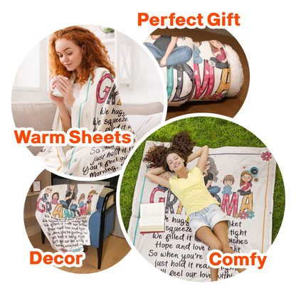 Hold This Blanket When You're Feeling Low - Personalized Blanket - Birthday, New Year, Christmas Gift For Grandma, Nana, Gigi