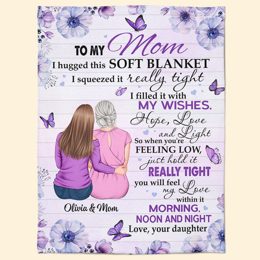 Hold This Really Tight - Personalized Blanket - Mother's Day, Birthday Gift For Mom, Mother - From Daughter