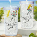 Holding Mom's Hand Wild Floral - Personalized Acrylic Tumbler With Straw