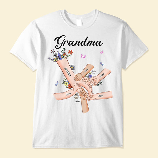 Holding Mom's Hand, Grandma's Hand - Personalized Shirt