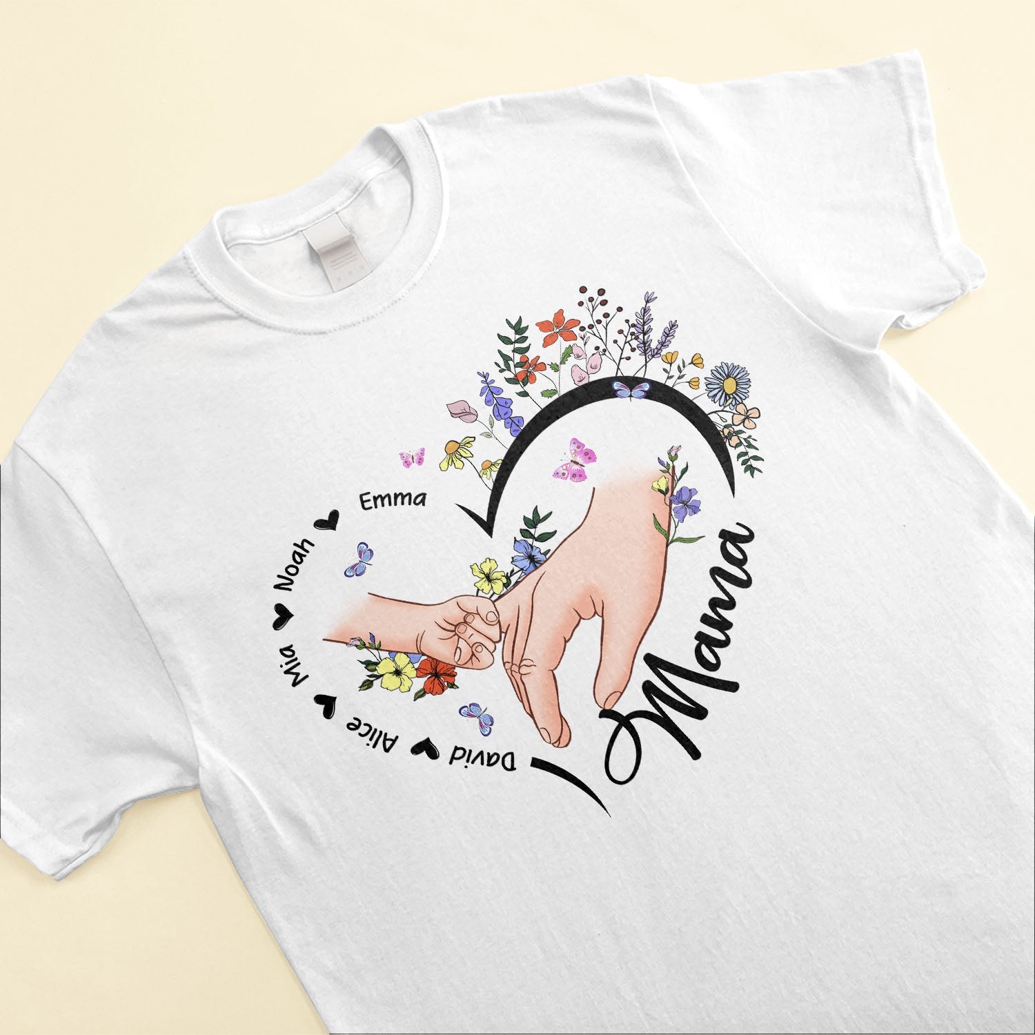 Holding Mom's Hand, Grandma's Hand - Personalized Shirt