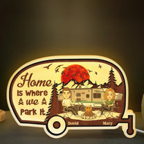 Home Is Where We Park It Camping Camper - Personalized Light Box