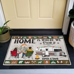 Home Is Where We Park It - Personalized Doormat
