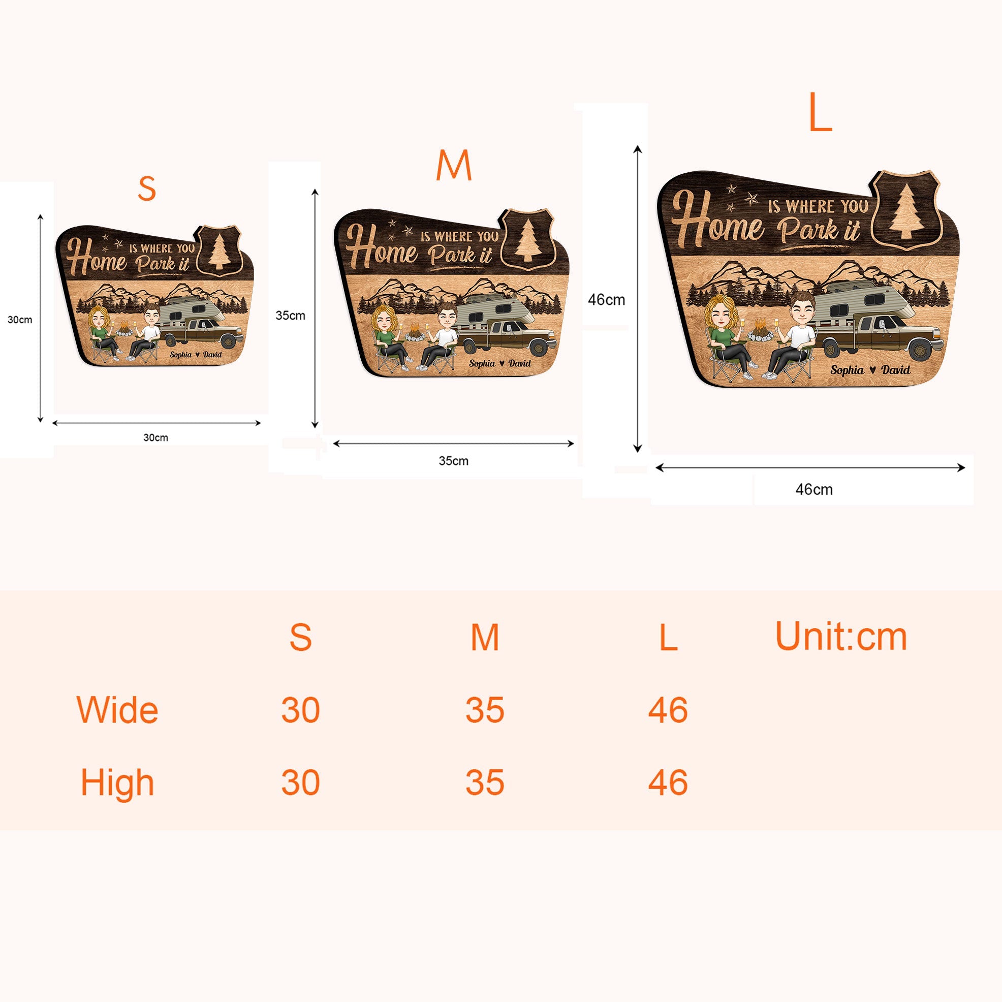 Home Is Where You Park It - Cartoon Version - Personalized Custom Shaped Wood Sign