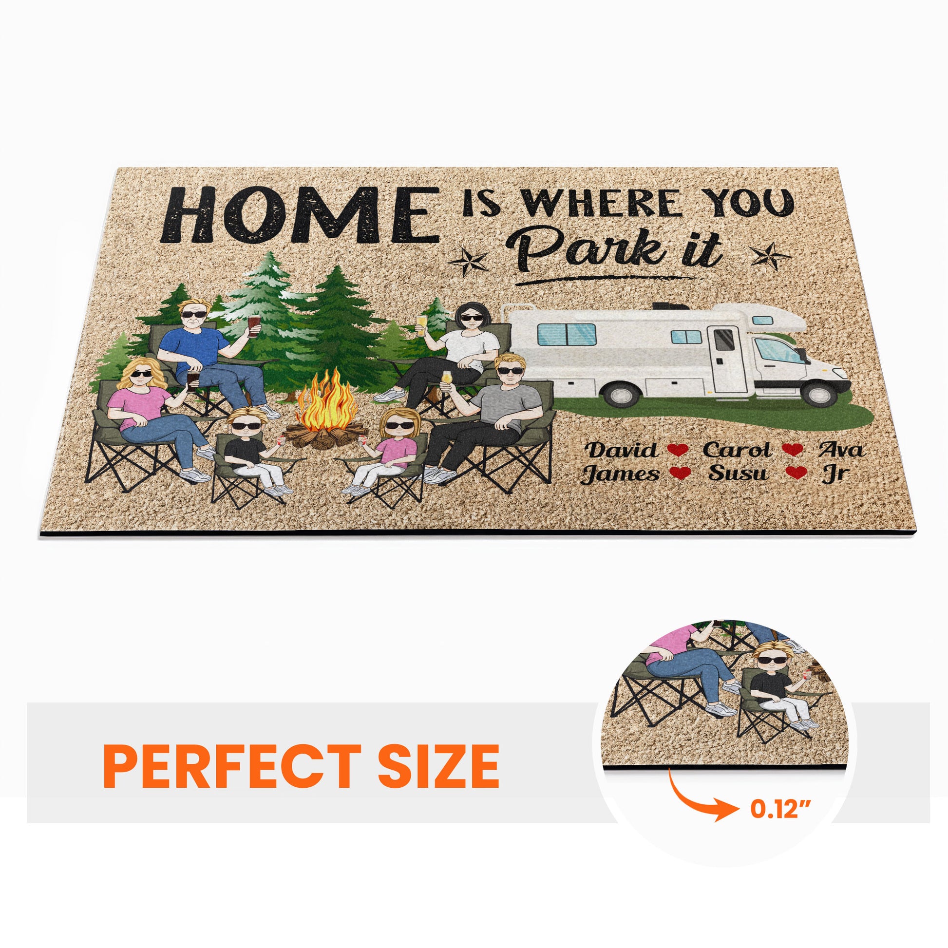 Home is Where you park it Mat, Camping Gift, Camping Welcome Mat