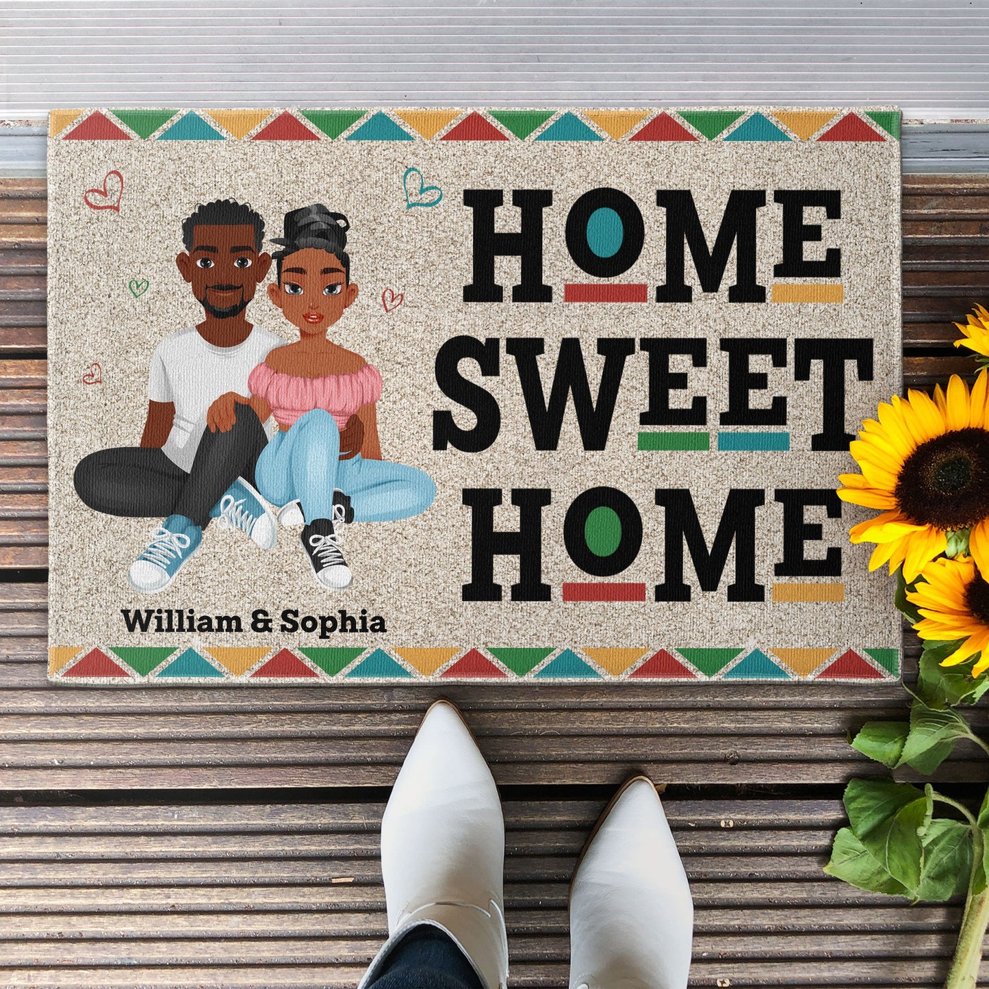 Home Sweet Home Couples - Personalized Doormat