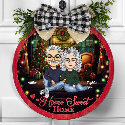 Home Sweet Home New - Personalized Wood Wreath