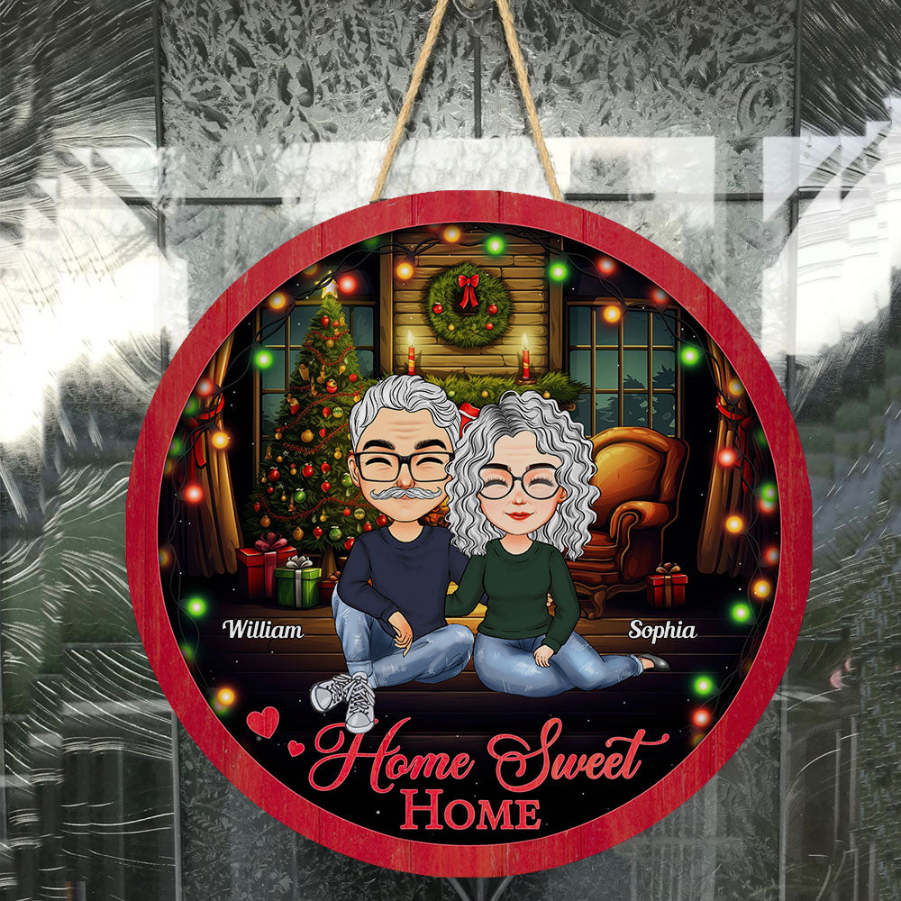 Home Sweet Home New - Personalized Wood Wreath