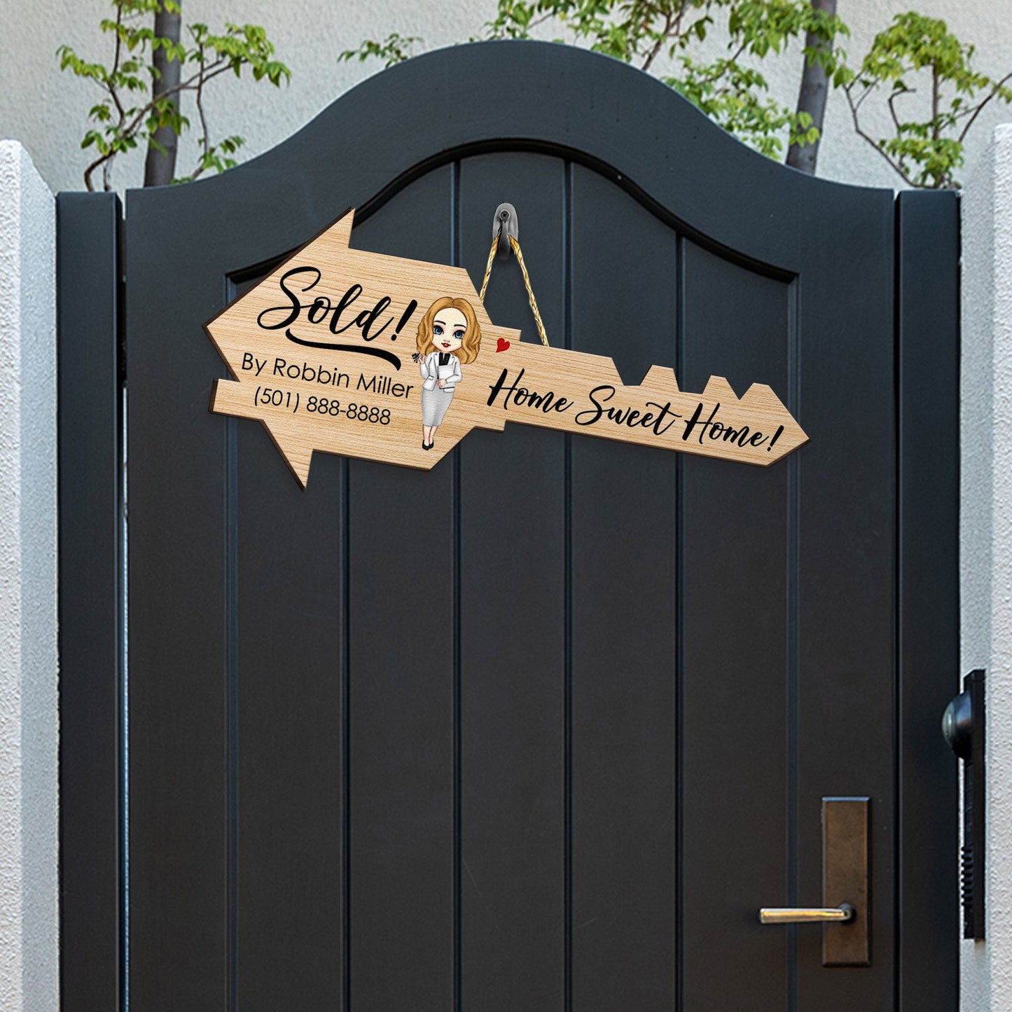 Home Sweet Home! - Personalized Custom Shaped Wood Sign