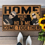 Home Where Ho & Me Come Together - Personalized Doormat