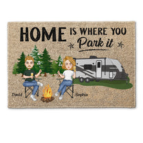 Home - Where You Park It - Personalized Doormat - Home Decor, Funny Gift For Campers, Car Drivers, Camping Lovers