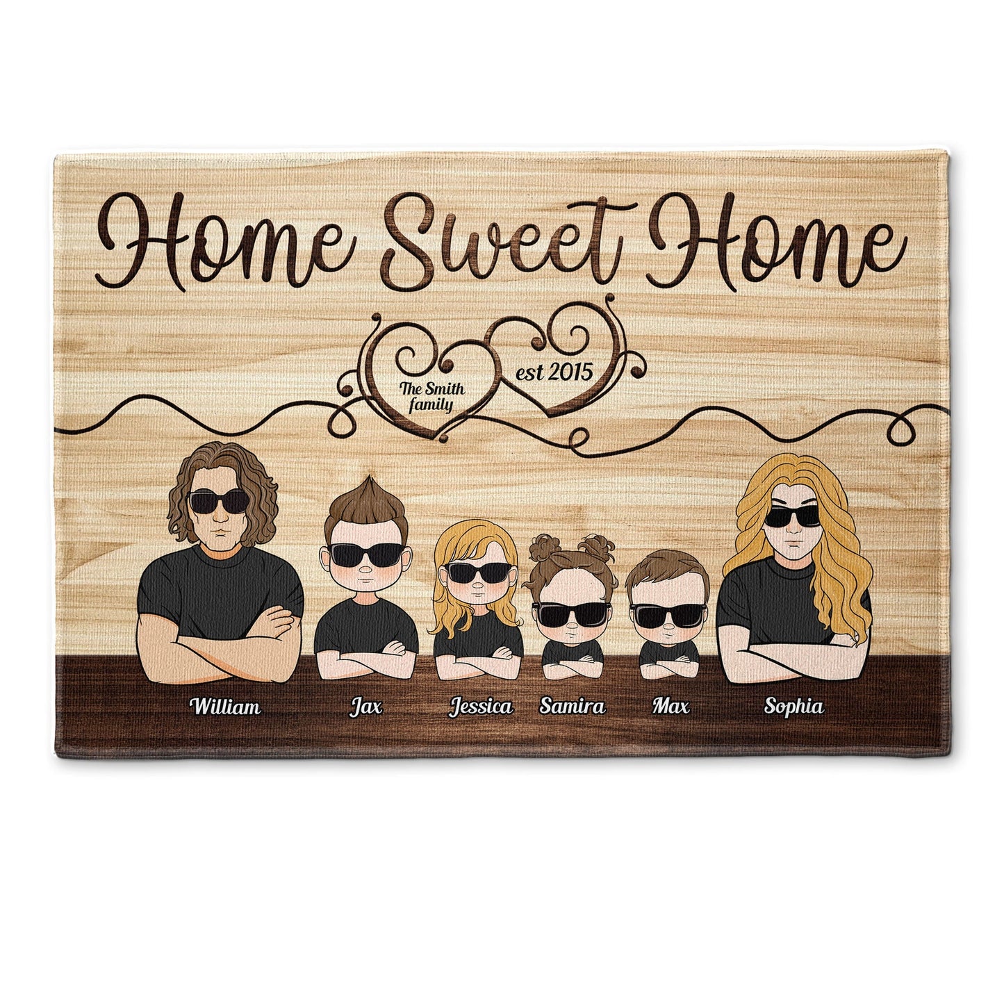 Home Sweet Home - Personalized Doormat - Home Decor Gift For Husband, Wife, Parents - Christmas Decoration