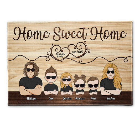 Home Sweet Home - Personalized Doormat - Home Decor Gift For Husband, Wife, Parents - Christmas Decoration