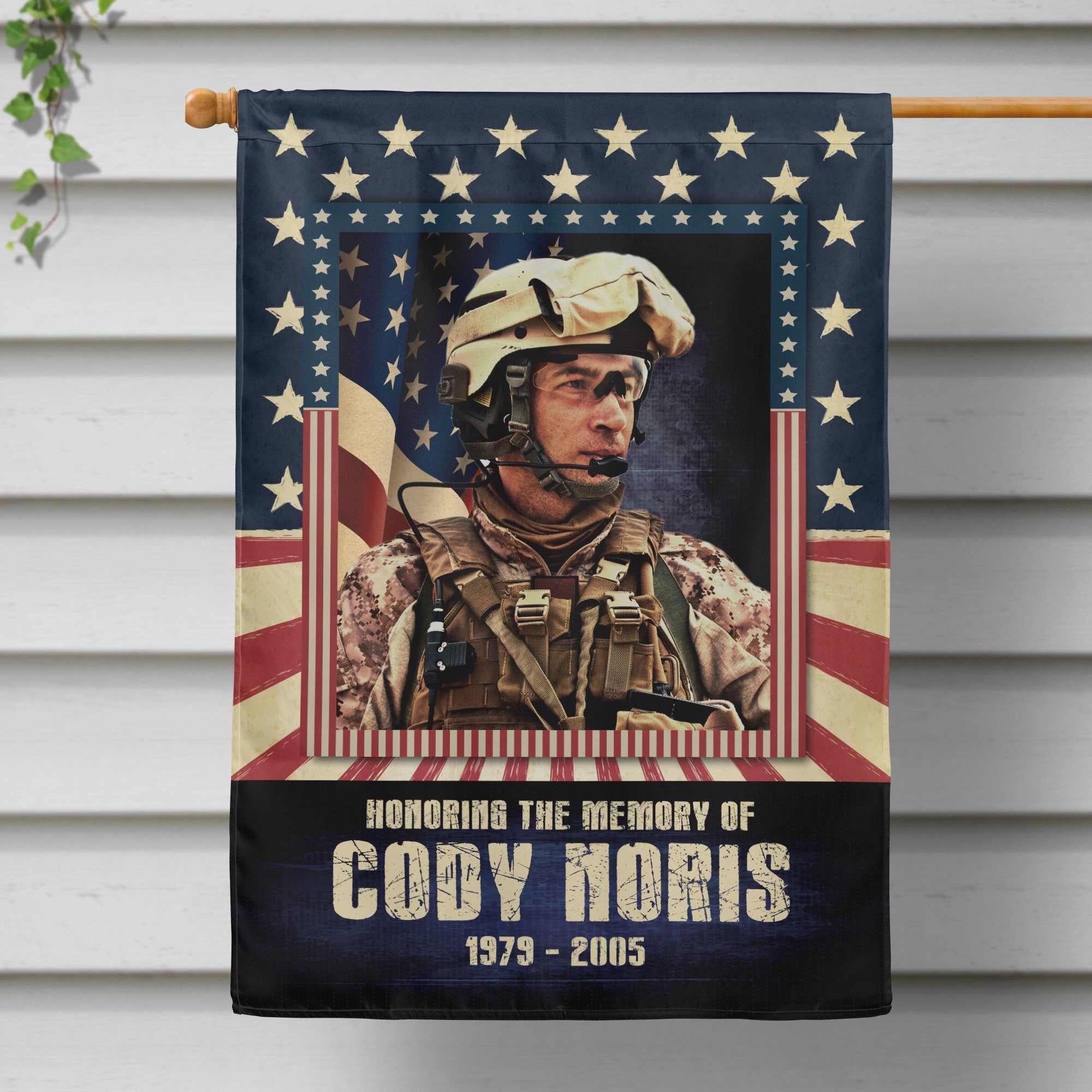 Honoring The Memory Of - Personalized Photo Garden Flag