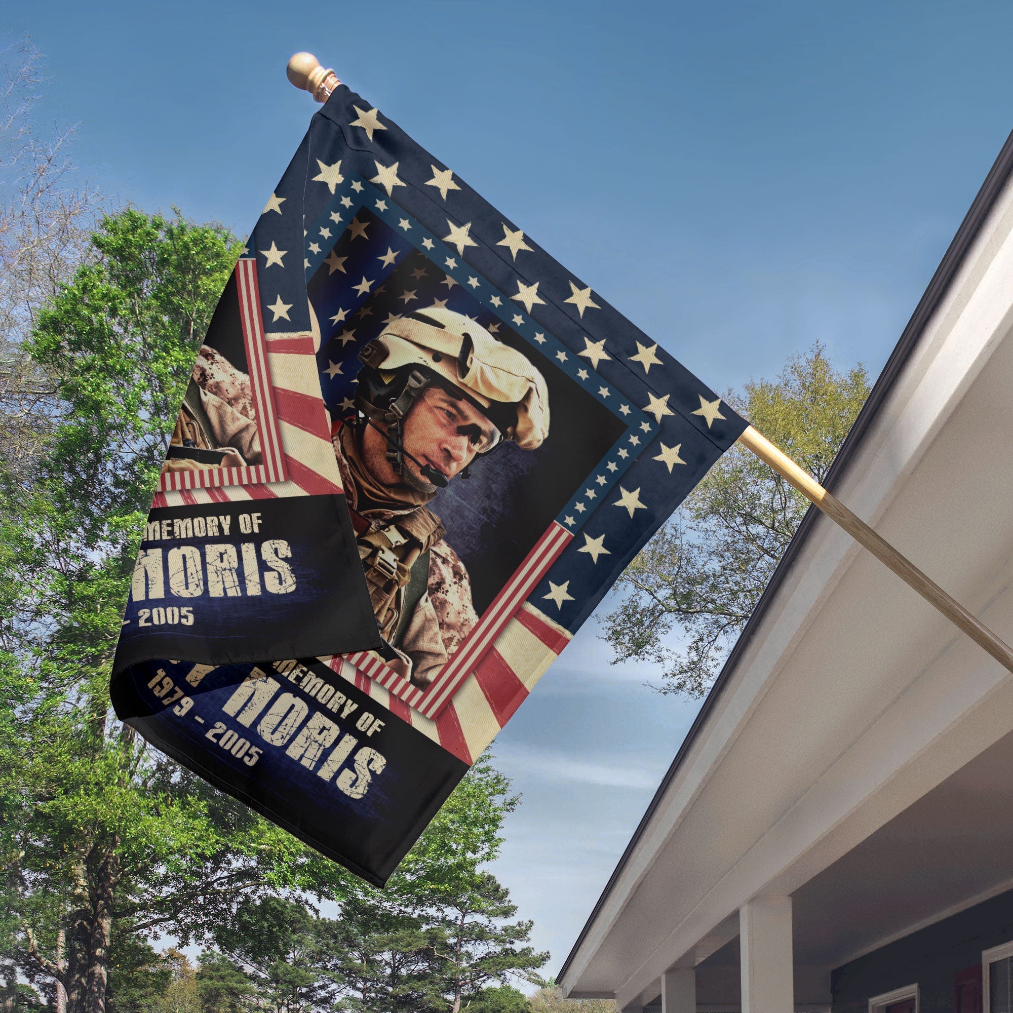 Honoring The Memory Of - Personalized Photo Garden Flag