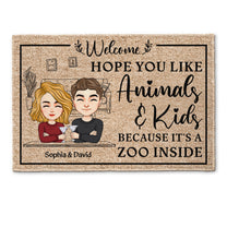 Hope You Like Animals & Kids - Personalized Doormat