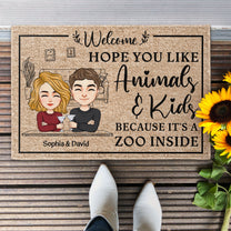 Hope You Like Animals & Kids - Personalized Doormat