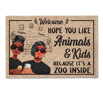 Hope You Like Animals & Kids - Personalized Doormat