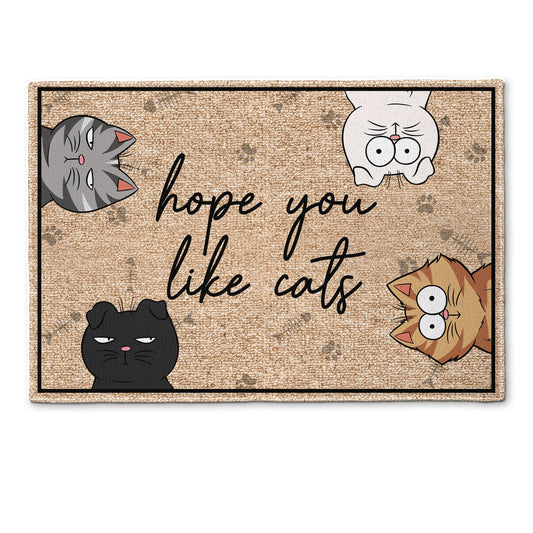 Hope You Like Cats New Version - Personalized Doormat