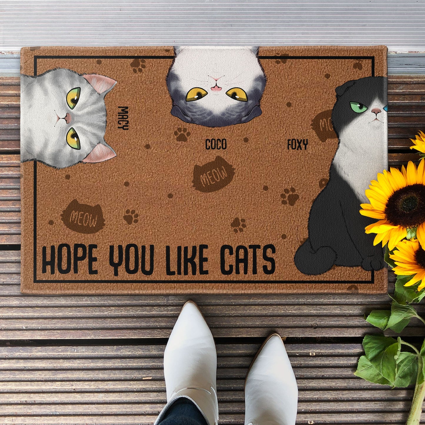 Hope You Like Cats - Personalized Doormat